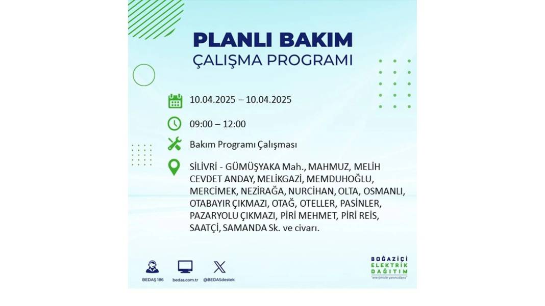 10 Nisan İstanbul elektrik kesintisi: BEDAŞ elektrik kesintisi yaşayacak ilçeleri sıraladı. Elektrikler ne zaman gelecek? 6