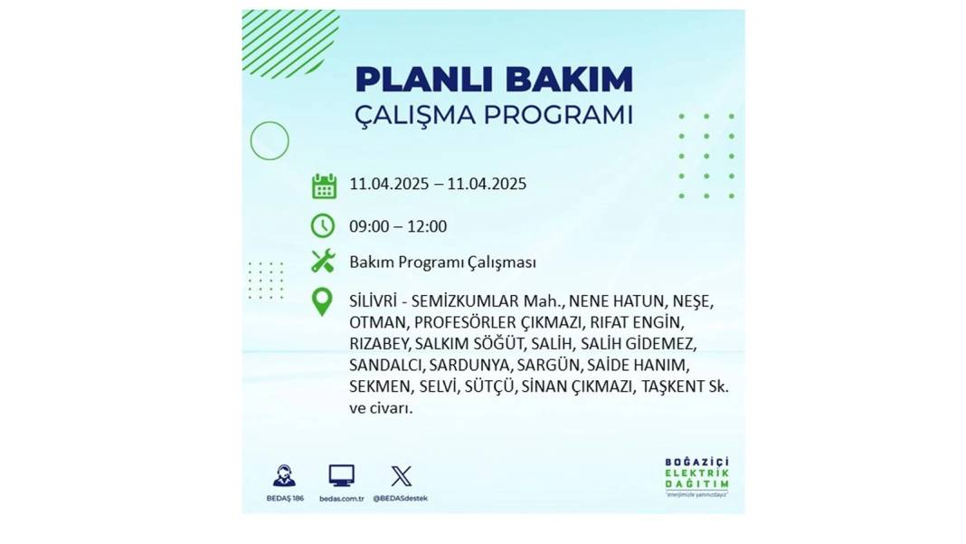 11 Nisan Cuma İstanbul elektrik kesintisi: BEDAŞ elektrik kesintisi yaşayacak ilçeleri sıraladı. Elektrikler ne zaman gelecek? 4