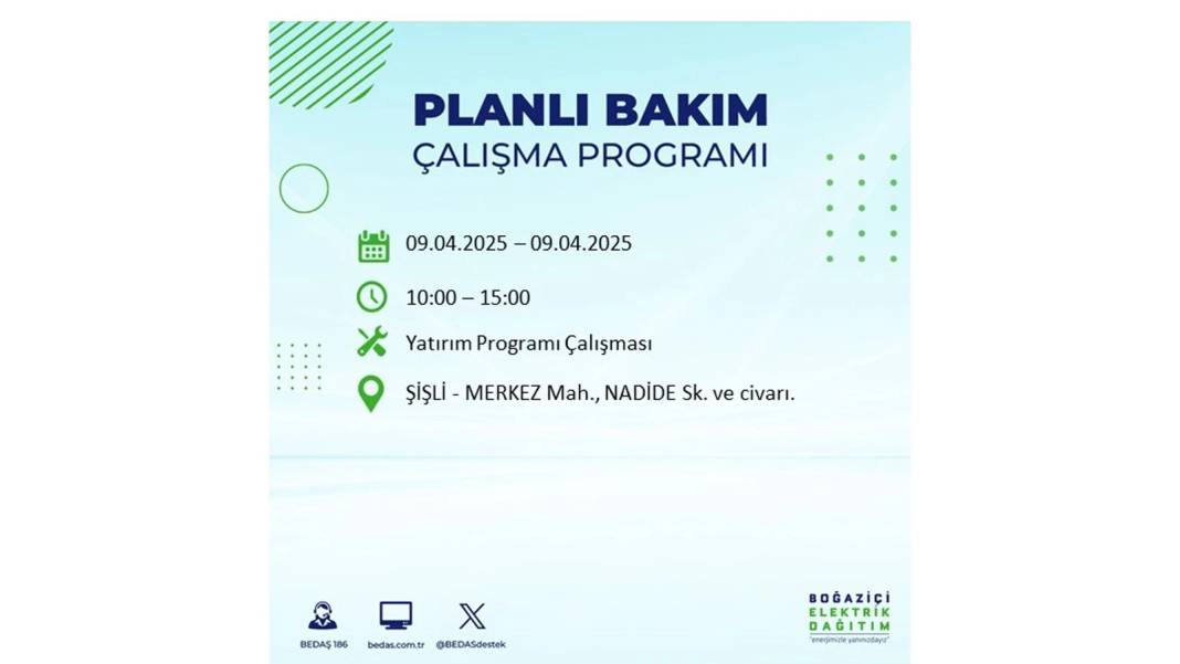 9 Nisan elektrik kesintisi: BEDAŞ elektrik kesintisi yaşayacak ilçeleri sıraladı. Elektrikler ne zaman gelecek? 7