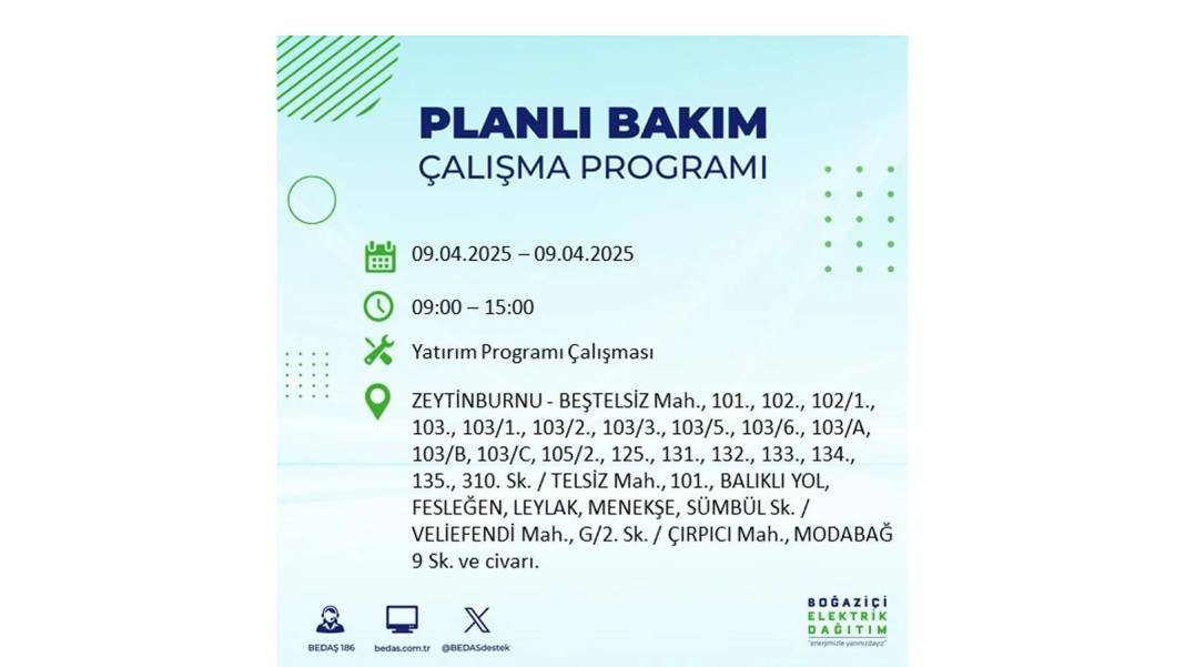 9 Nisan elektrik kesintisi: BEDAŞ elektrik kesintisi yaşayacak ilçeleri sıraladı. Elektrikler ne zaman gelecek? 1