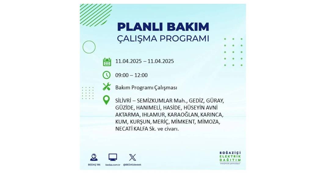 11 Nisan Cuma İstanbul elektrik kesintisi: BEDAŞ elektrik kesintisi yaşayacak ilçeleri sıraladı. Elektrikler ne zaman gelecek? 3