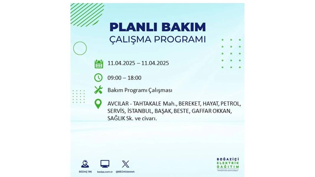 11 Nisan Cuma İstanbul elektrik kesintisi: BEDAŞ elektrik kesintisi yaşayacak ilçeleri sıraladı. Elektrikler ne zaman gelecek? 60