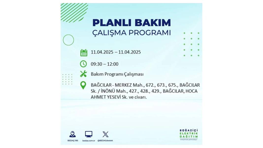 11 Nisan Cuma İstanbul elektrik kesintisi: BEDAŞ elektrik kesintisi yaşayacak ilçeleri sıraladı. Elektrikler ne zaman gelecek? 61