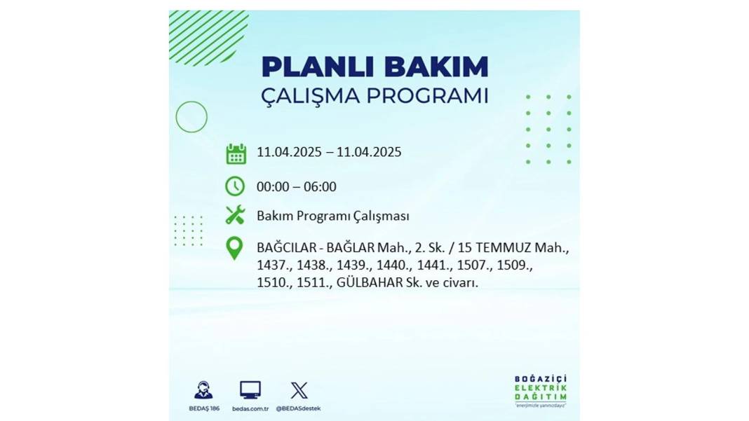11 Nisan Cuma İstanbul elektrik kesintisi: BEDAŞ elektrik kesintisi yaşayacak ilçeleri sıraladı. Elektrikler ne zaman gelecek? 59