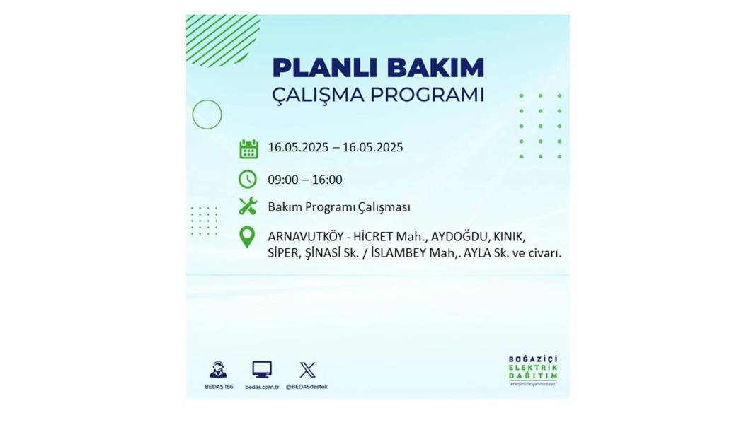 KARANLIĞA HAPSOLACAKLAR: 16 Mayıs Cuma İstanbul elektrik kesintisi. BEDAŞ elektrik kesintisi yaşayacak ilçeleri sıraladı! 85