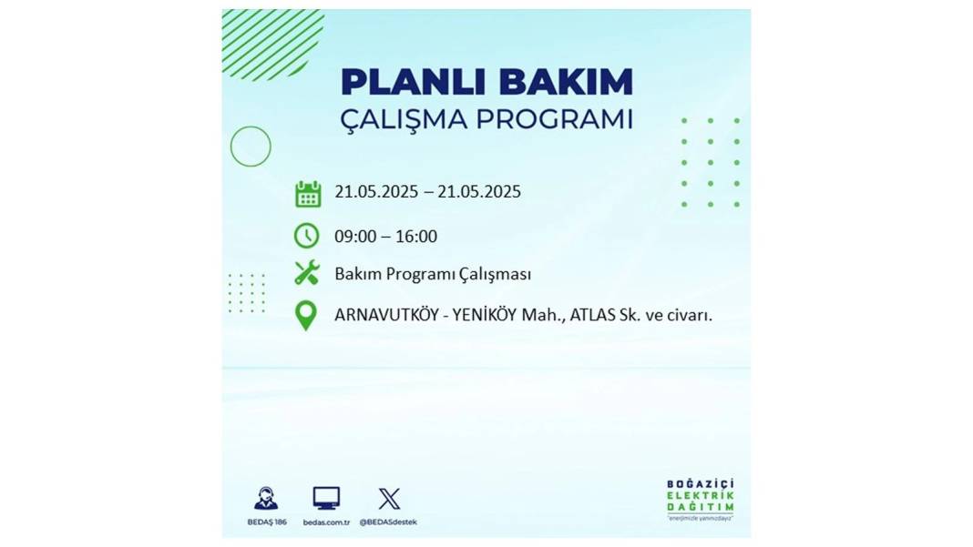 KARANLIĞA GÖMÜLECEKLER: 21 Mayıs Çarşamba İstanbul elektrik kesintisi. BEDAŞ elektrik kesintisi yaşayacakları sıraladı! 62