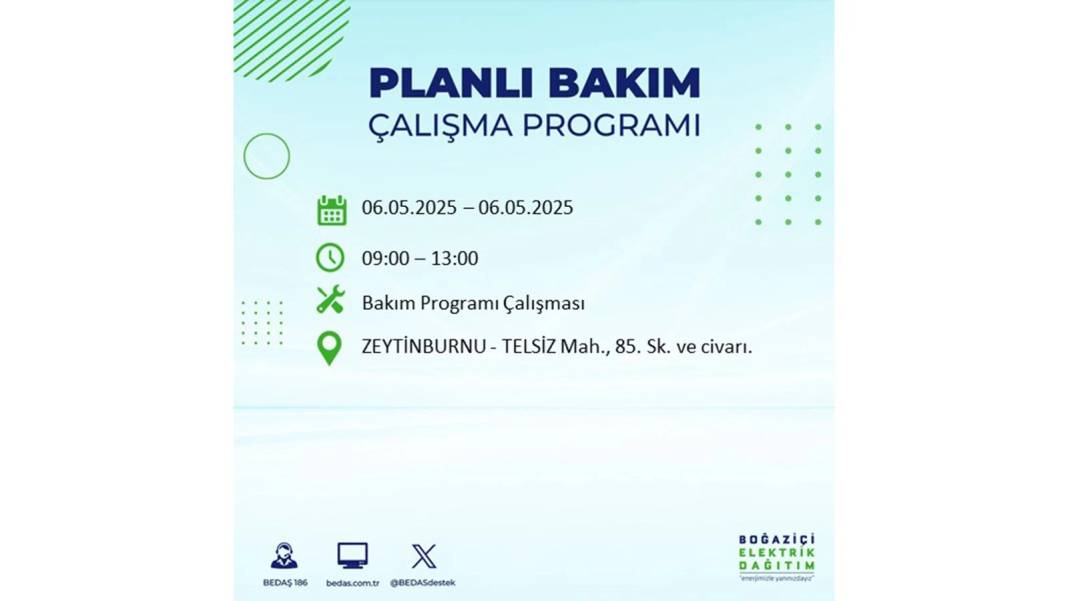 KARANLIĞA GÖMÜLECEKLER: 6 Mayıs Salı İstanbul elektrik kesintisi. BEDAŞ o ilçeleri teker teker uyardı 127