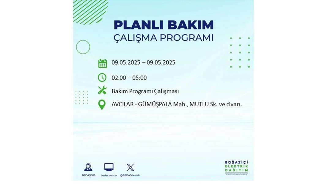 O İLÇELER KARANLIĞA GÖMÜLECEK: 9 Mayıs Cuma elektrik kesintisi yaşayacak ilçeler belli oldu. BEDAŞ'tan uyarı geldi! 94