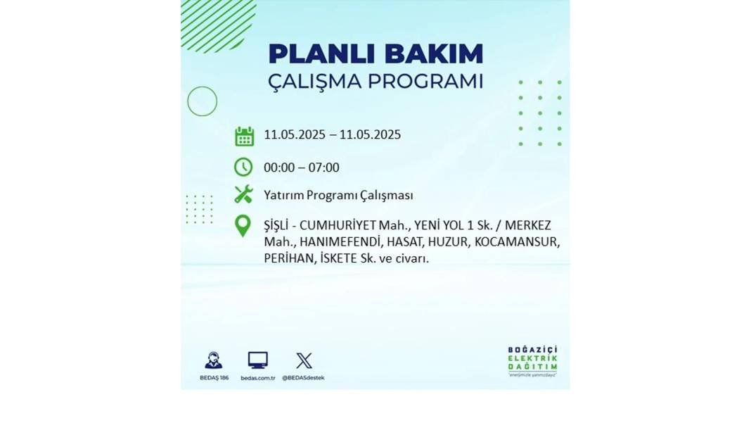 KARANLIĞA GÖMÜLECEKLER: 11 Mayıs Pazar o ilçelerde elektrik olmayacak. Pazar günü elektrikler ne zaman gelecek? 4