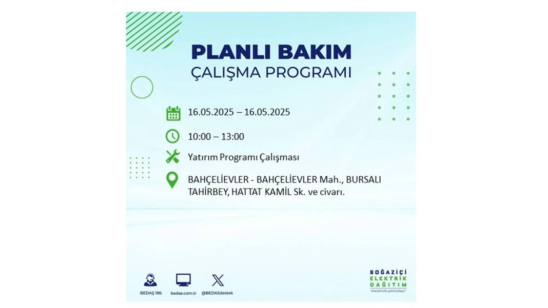 KARANLIĞA HAPSOLACAKLAR: 16 Mayıs Cuma İstanbul elektrik kesintisi. BEDAŞ elektrik kesintisi yaşayacak ilçeleri sıraladı! 80