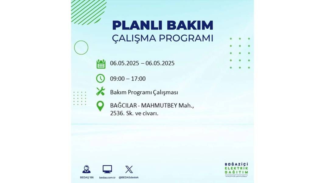 KARANLIĞA GÖMÜLECEKLER: 6 Mayıs Salı İstanbul elektrik kesintisi. BEDAŞ o ilçeleri teker teker uyardı 32