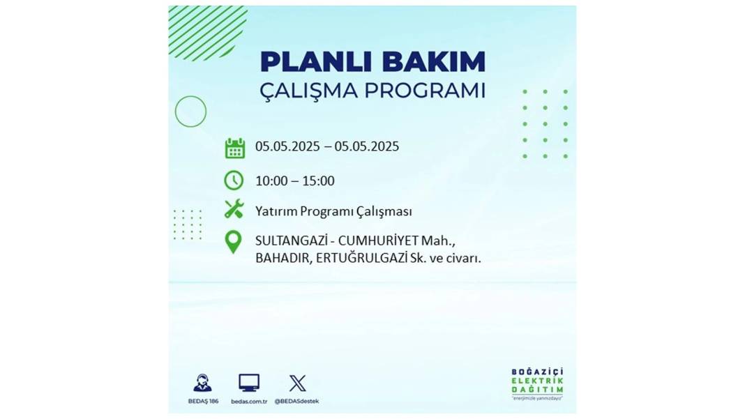BÜYÜK ELEKTRİK KESİNTİSİ YAŞANACAK: BEDAŞ 5 Mayıs Pazartesi elektrik kesintisi yaşayacak ilçeleri sıraladı! 12