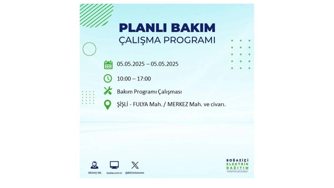 BÜYÜK ELEKTRİK KESİNTİSİ YAŞANACAK: BEDAŞ 5 Mayıs Pazartesi elektrik kesintisi yaşayacak ilçeleri sıraladı! 6