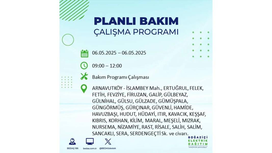 KARANLIĞA GÖMÜLECEKLER: 6 Mayıs Salı İstanbul elektrik kesintisi. BEDAŞ o ilçeleri teker teker uyardı 22