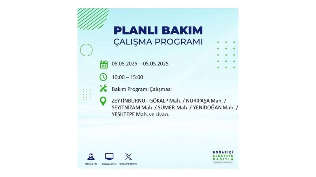 BÜYÜK ELEKTRİK KESİNTİSİ YAŞANACAK: BEDAŞ 5 Mayıs Pazartesi elektrik kesintisi yaşayacak ilçeleri sıraladı! 2