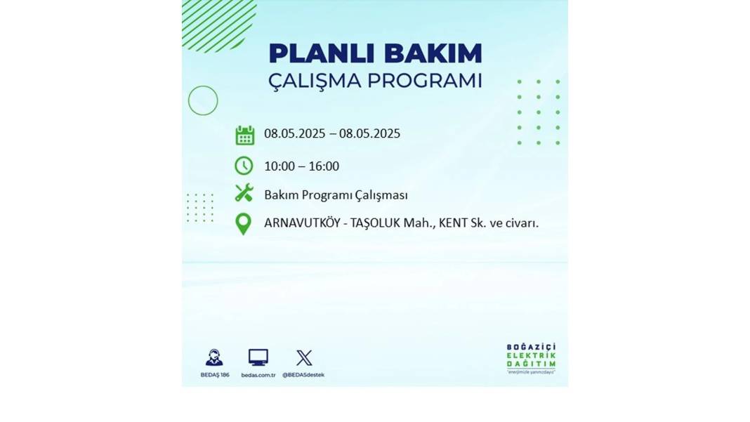 BÜYÜK ELEKTRİK KESİNTİSİ YAŞANACAK: 8 Mayıs Perşembe İstanbul elektrik kesintisi. BEDAŞ o ilçeleri uyardı! 89