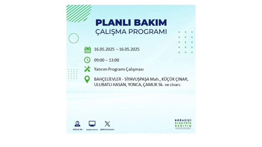 KARANLIĞA HAPSOLACAKLAR: 16 Mayıs Cuma İstanbul elektrik kesintisi. BEDAŞ elektrik kesintisi yaşayacak ilçeleri sıraladı! 75