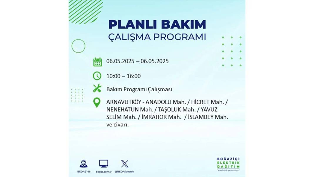 KARANLIĞA GÖMÜLECEKLER: 6 Mayıs Salı İstanbul elektrik kesintisi. BEDAŞ o ilçeleri teker teker uyardı 14
