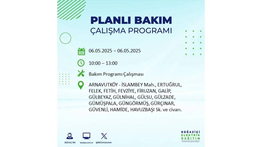 KARANLIĞA GÖMÜLECEKLER: 6 Mayıs Salı İstanbul elektrik kesintisi. BEDAŞ o ilçeleri teker teker uyardı 16