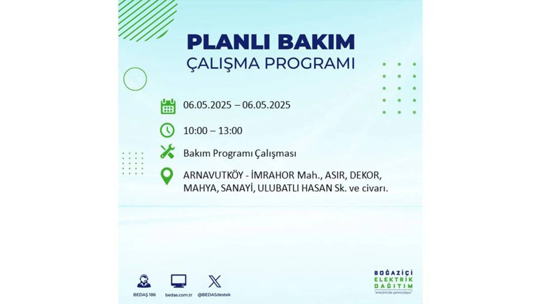 KARANLIĞA GÖMÜLECEKLER: 6 Mayıs Salı İstanbul elektrik kesintisi. BEDAŞ o ilçeleri teker teker uyardı 10