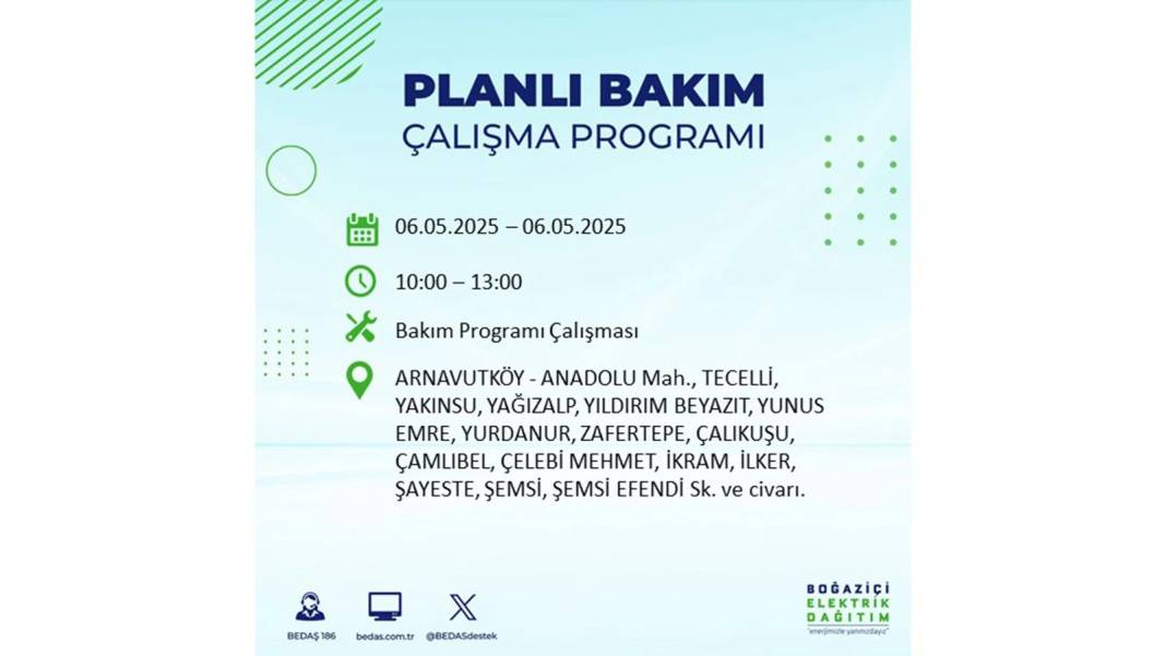 KARANLIĞA GÖMÜLECEKLER: 6 Mayıs Salı İstanbul elektrik kesintisi. BEDAŞ o ilçeleri teker teker uyardı 9