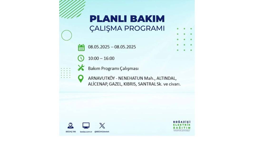 BÜYÜK ELEKTRİK KESİNTİSİ YAŞANACAK: 8 Mayıs Perşembe İstanbul elektrik kesintisi. BEDAŞ o ilçeleri uyardı! 88