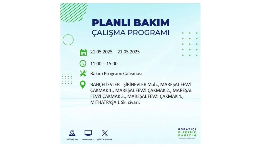 KARANLIĞA GÖMÜLECEKLER: 21 Mayıs Çarşamba İstanbul elektrik kesintisi. BEDAŞ elektrik kesintisi yaşayacakları sıraladı! 49