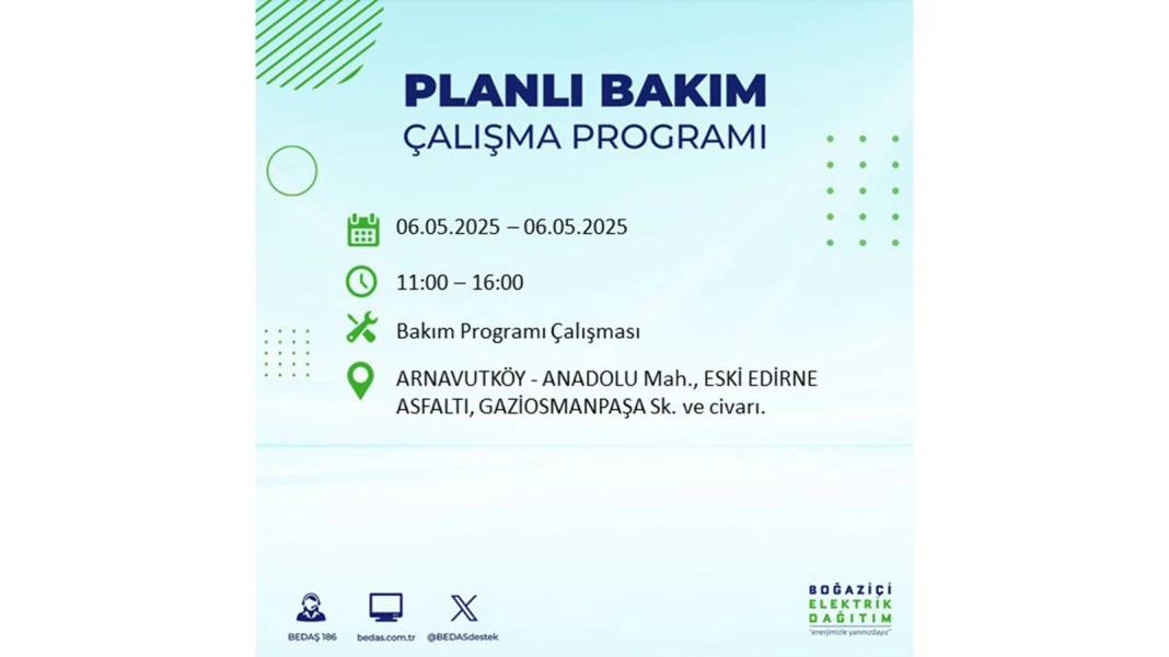 KARANLIĞA GÖMÜLECEKLER: 6 Mayıs Salı İstanbul elektrik kesintisi. BEDAŞ o ilçeleri teker teker uyardı 2