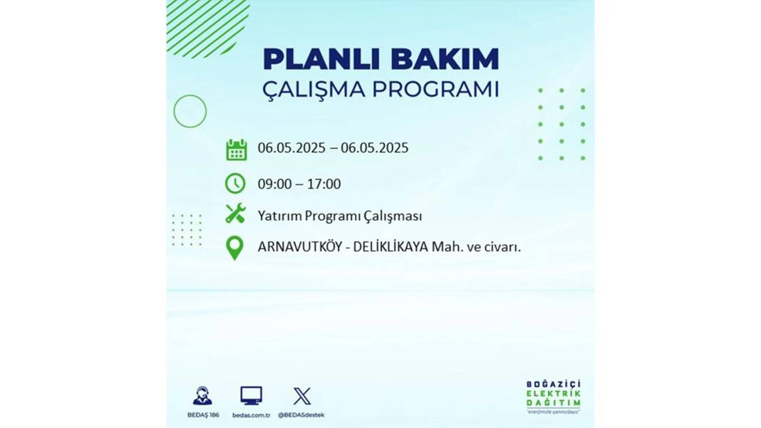 KARANLIĞA GÖMÜLECEKLER: 6 Mayıs Salı İstanbul elektrik kesintisi. BEDAŞ o ilçeleri teker teker uyardı 1