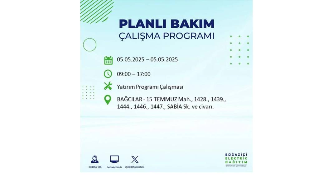 BÜYÜK ELEKTRİK KESİNTİSİ YAŞANACAK: BEDAŞ 5 Mayıs Pazartesi elektrik kesintisi yaşayacak ilçeleri sıraladı! 98