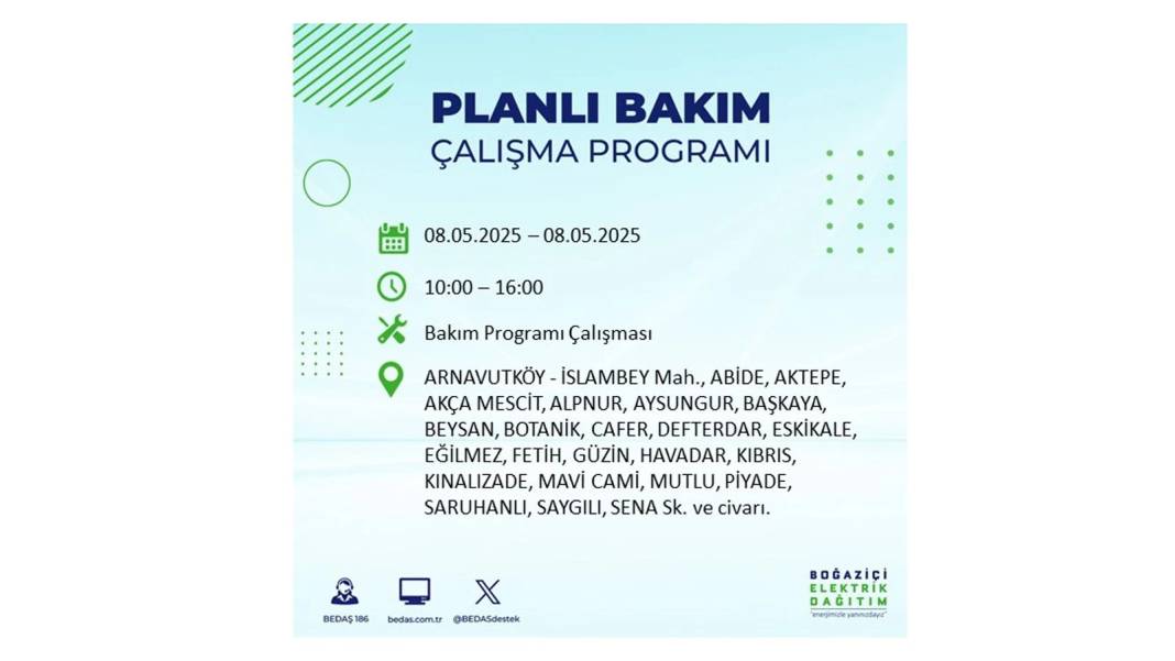 BÜYÜK ELEKTRİK KESİNTİSİ YAŞANACAK: 8 Mayıs Perşembe İstanbul elektrik kesintisi. BEDAŞ o ilçeleri uyardı! 86