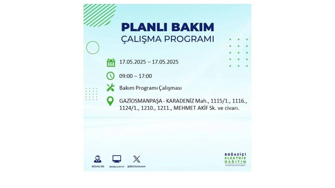 O İLÇELER KARANLIĞA BÜRÜNECEK: 17 Mayıs Cumartesi İstanbul elektrik kesintisi. BEDAŞ o ilçeleri uyardı! 8