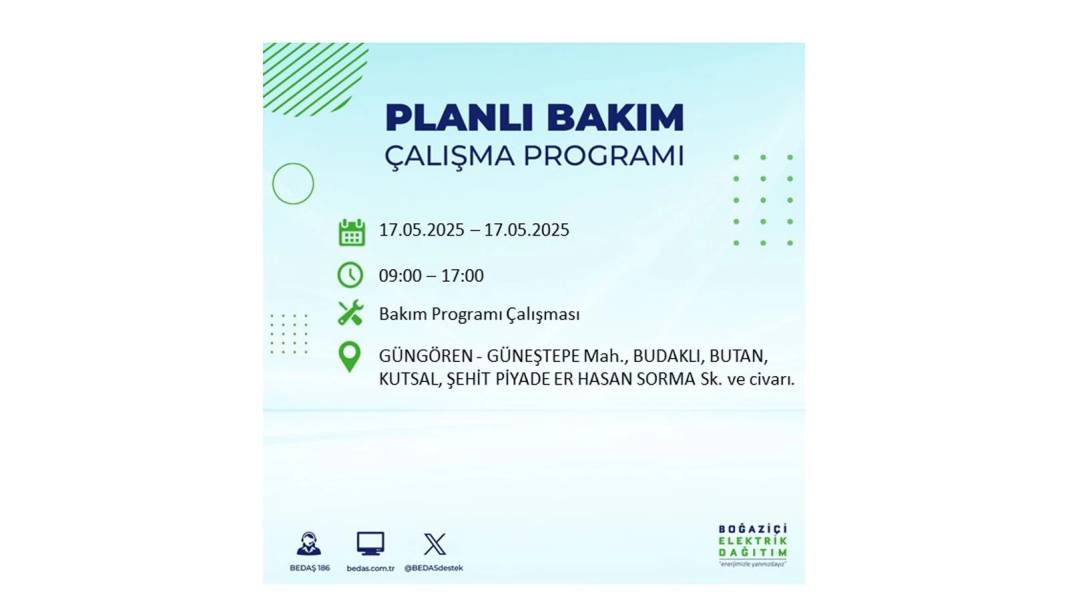 O İLÇELER KARANLIĞA BÜRÜNECEK: 17 Mayıs Cumartesi İstanbul elektrik kesintisi. BEDAŞ o ilçeleri uyardı! 7
