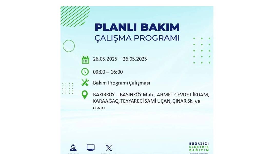 BÜYÜK ELEKTRİK KESİNTİSİ YAŞANACAK: BEDAŞ 26 Mayıs Pazartesi günü elektrik kesintisi yaşayacak ilçeleri sıraladı! 53