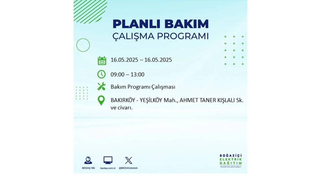 KARANLIĞA HAPSOLACAKLAR: 16 Mayıs Cuma İstanbul elektrik kesintisi. BEDAŞ elektrik kesintisi yaşayacak ilçeleri sıraladı! 73