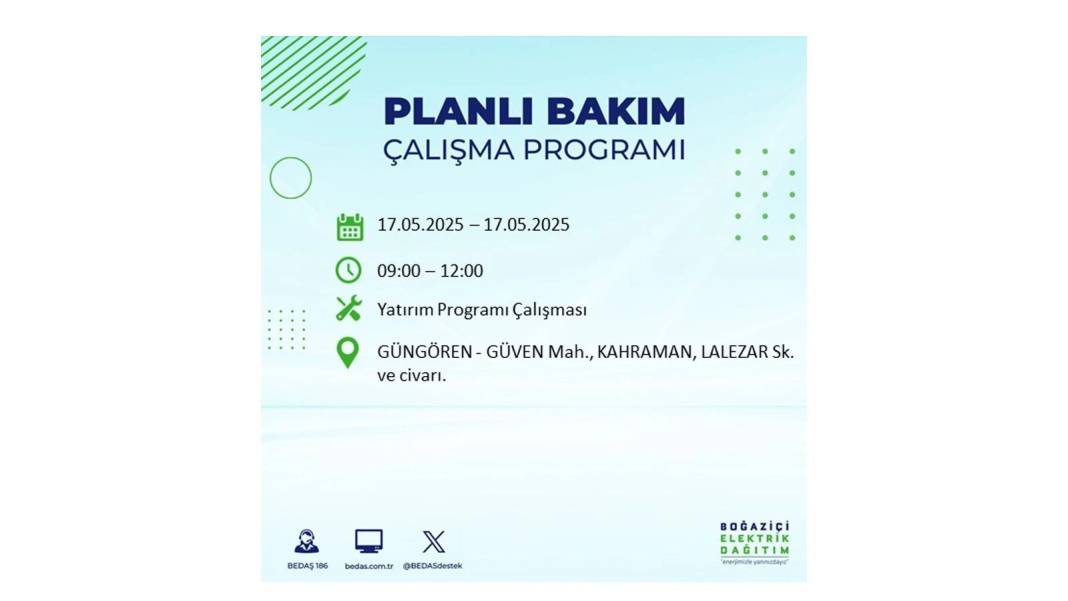 O İLÇELER KARANLIĞA BÜRÜNECEK: 17 Mayıs Cumartesi İstanbul elektrik kesintisi. BEDAŞ o ilçeleri uyardı! 4