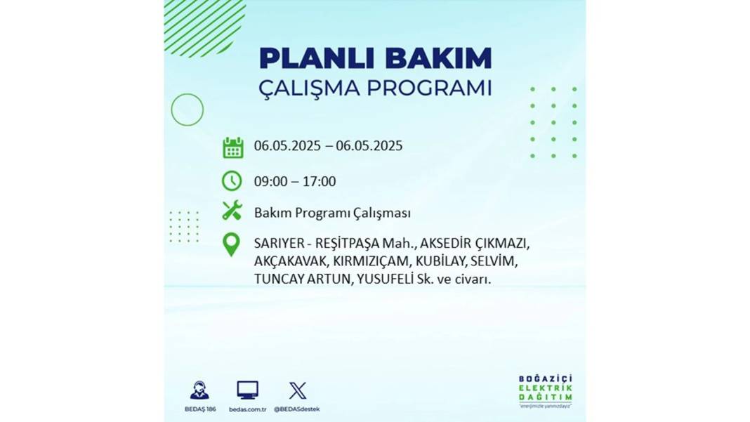KARANLIĞA GÖMÜLECEKLER: 6 Mayıs Salı İstanbul elektrik kesintisi. BEDAŞ o ilçeleri teker teker uyardı 112