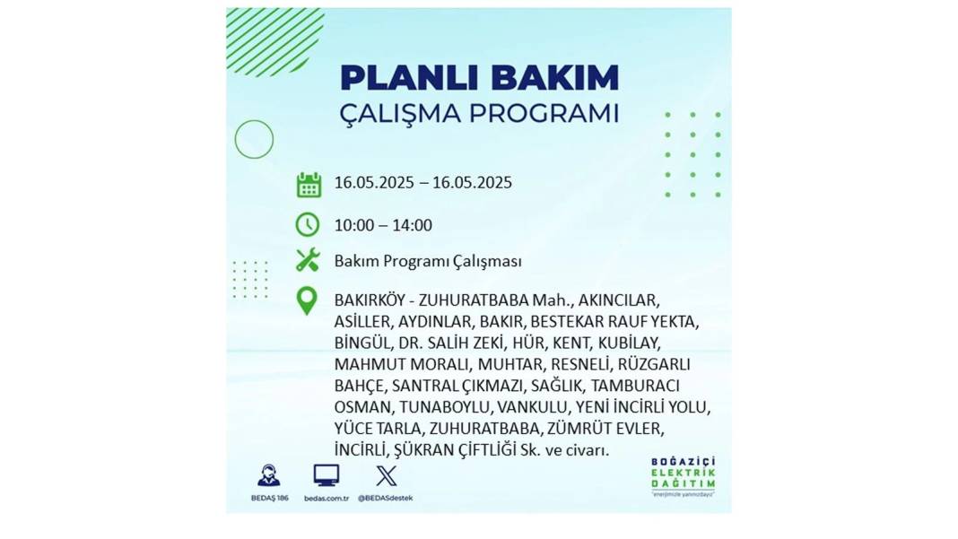 KARANLIĞA HAPSOLACAKLAR: 16 Mayıs Cuma İstanbul elektrik kesintisi. BEDAŞ elektrik kesintisi yaşayacak ilçeleri sıraladı! 71