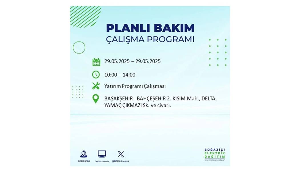 BÜYÜK ELEKTRİK KESİNTİSİ YAŞANACAK: BEDAŞ 29 Mayıs elektrik kesintisi yaşayacak ilçeleri sıraladı! 54