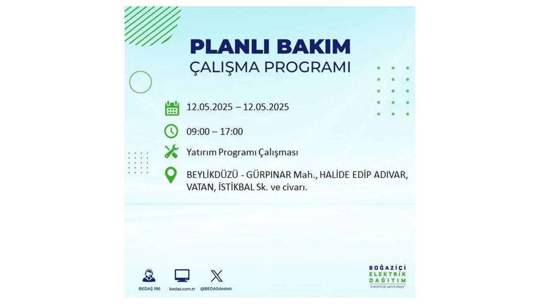 12 Mayıs İstanbul elektrik kesintisi: BEDAŞ elektrik kesintisi yaşayacak ilçeleri sıraladı. Elektrikler ne zaman gelecek? 48