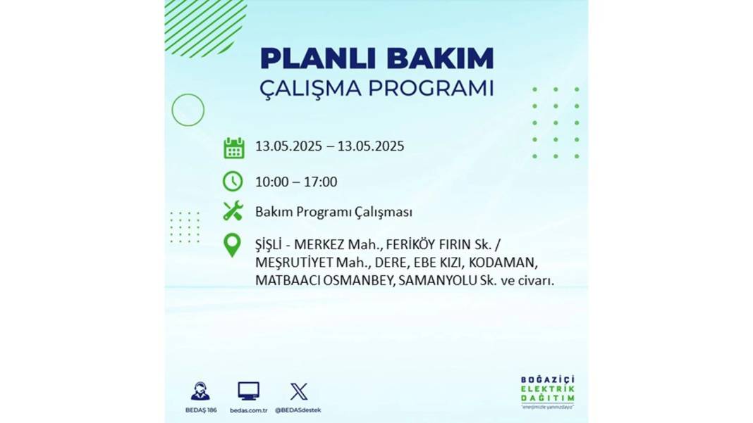 KARANLIĞA GÖMÜLECEKLER: 13 Mayıs Salı İstanbul elektrik kesintisi. BEDAŞ elektrik kesintisi yaşayacak ilçeleri sıraladı 61
