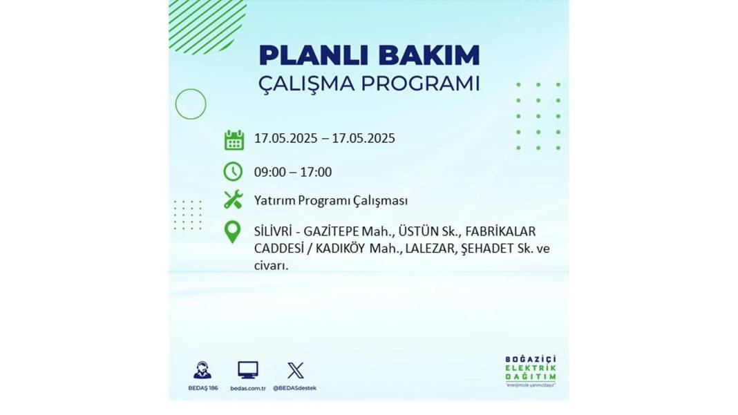 O İLÇELER KARANLIĞA BÜRÜNECEK: 17 Mayıs Cumartesi İstanbul elektrik kesintisi. BEDAŞ o ilçeleri uyardı! 3