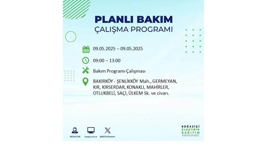 O İLÇELER KARANLIĞA GÖMÜLECEK: 9 Mayıs Cuma elektrik kesintisi yaşayacak ilçeler belli oldu. BEDAŞ'tan uyarı geldi! 81