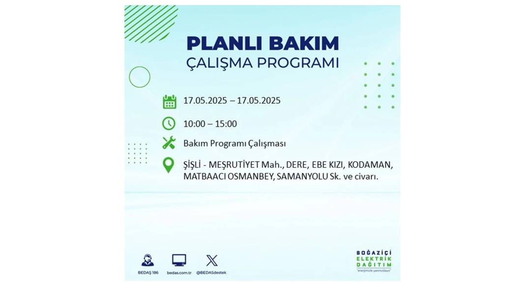 O İLÇELER KARANLIĞA BÜRÜNECEK: 17 Mayıs Cumartesi İstanbul elektrik kesintisi. BEDAŞ o ilçeleri uyardı! 1