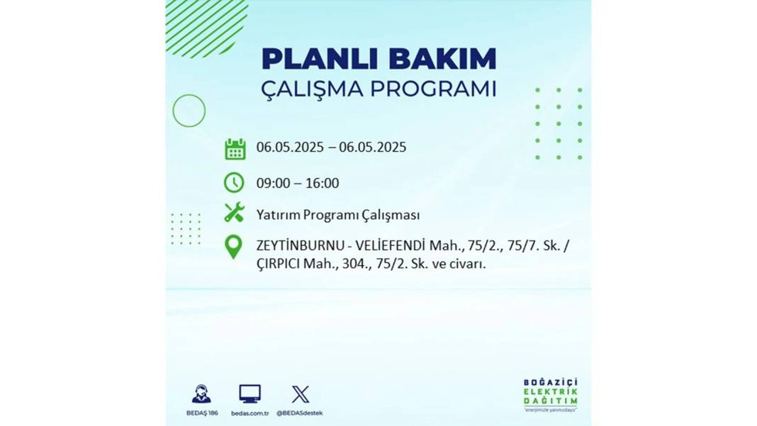 KARANLIĞA GÖMÜLECEKLER: 6 Mayıs Salı İstanbul elektrik kesintisi. BEDAŞ o ilçeleri teker teker uyardı 124