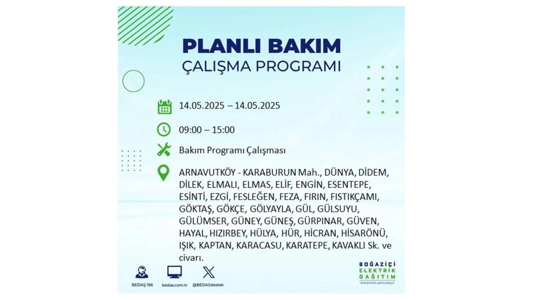 KARANLIĞA HAPSOLACAKLAR: 14 Mayıs Çarşamba İstanbul elektrik kesintisi. BEDAŞ kesinti yaşayacak ilçeleri sıraladı! 73