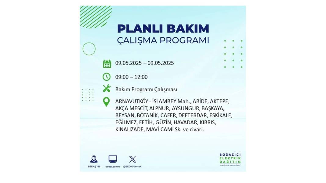 O İLÇELER KARANLIĞA GÖMÜLECEK: 9 Mayıs Cuma elektrik kesintisi yaşayacak ilçeler belli oldu. BEDAŞ'tan uyarı geldi! 98