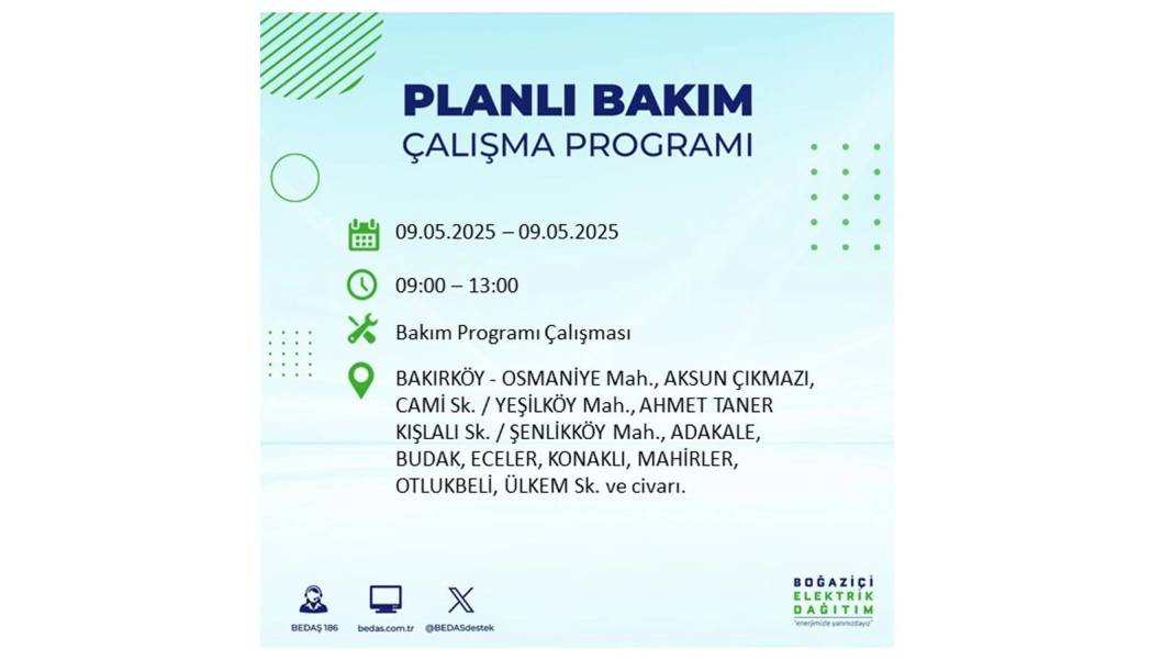 O İLÇELER KARANLIĞA GÖMÜLECEK: 9 Mayıs Cuma elektrik kesintisi yaşayacak ilçeler belli oldu. BEDAŞ'tan uyarı geldi! 80
