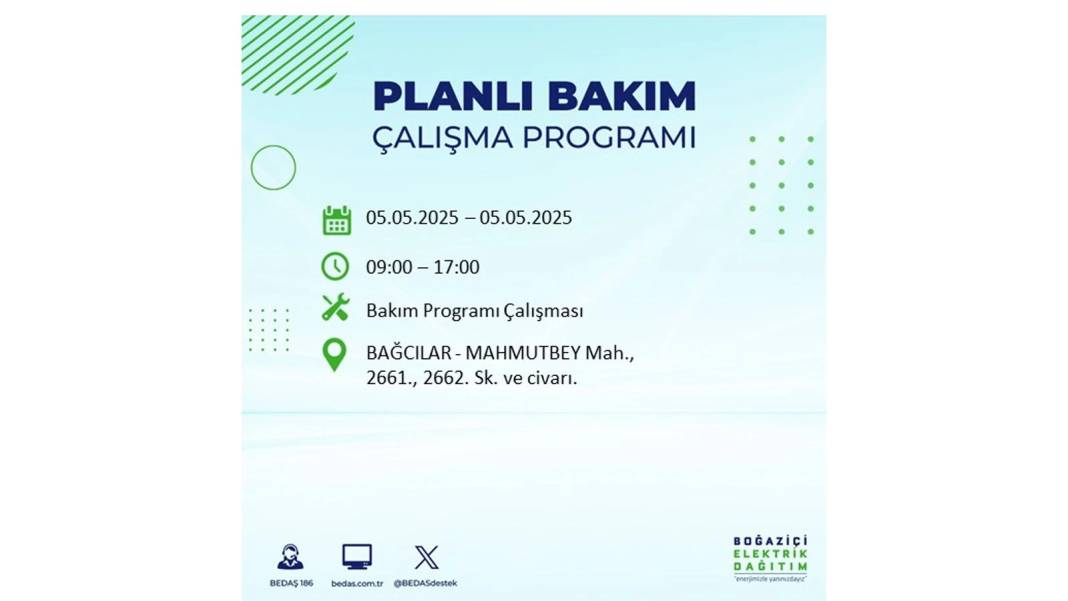 BÜYÜK ELEKTRİK KESİNTİSİ YAŞANACAK: BEDAŞ 5 Mayıs Pazartesi elektrik kesintisi yaşayacak ilçeleri sıraladı! 93