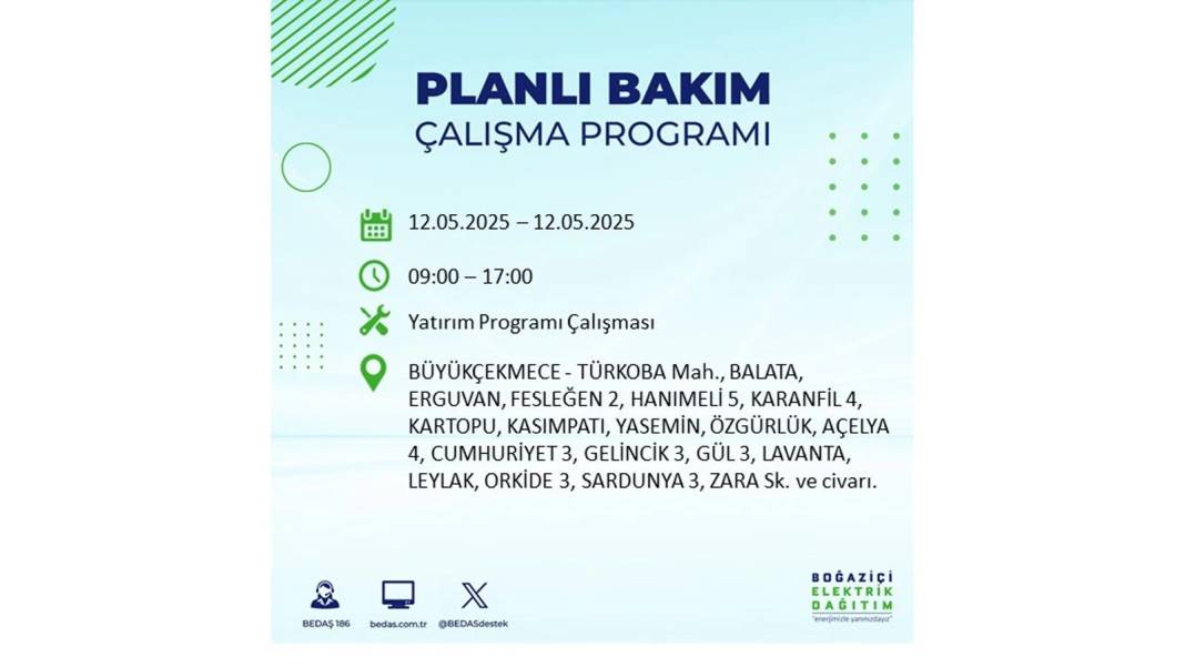 12 Mayıs İstanbul elektrik kesintisi: BEDAŞ elektrik kesintisi yaşayacak ilçeleri sıraladı. Elektrikler ne zaman gelecek? 47